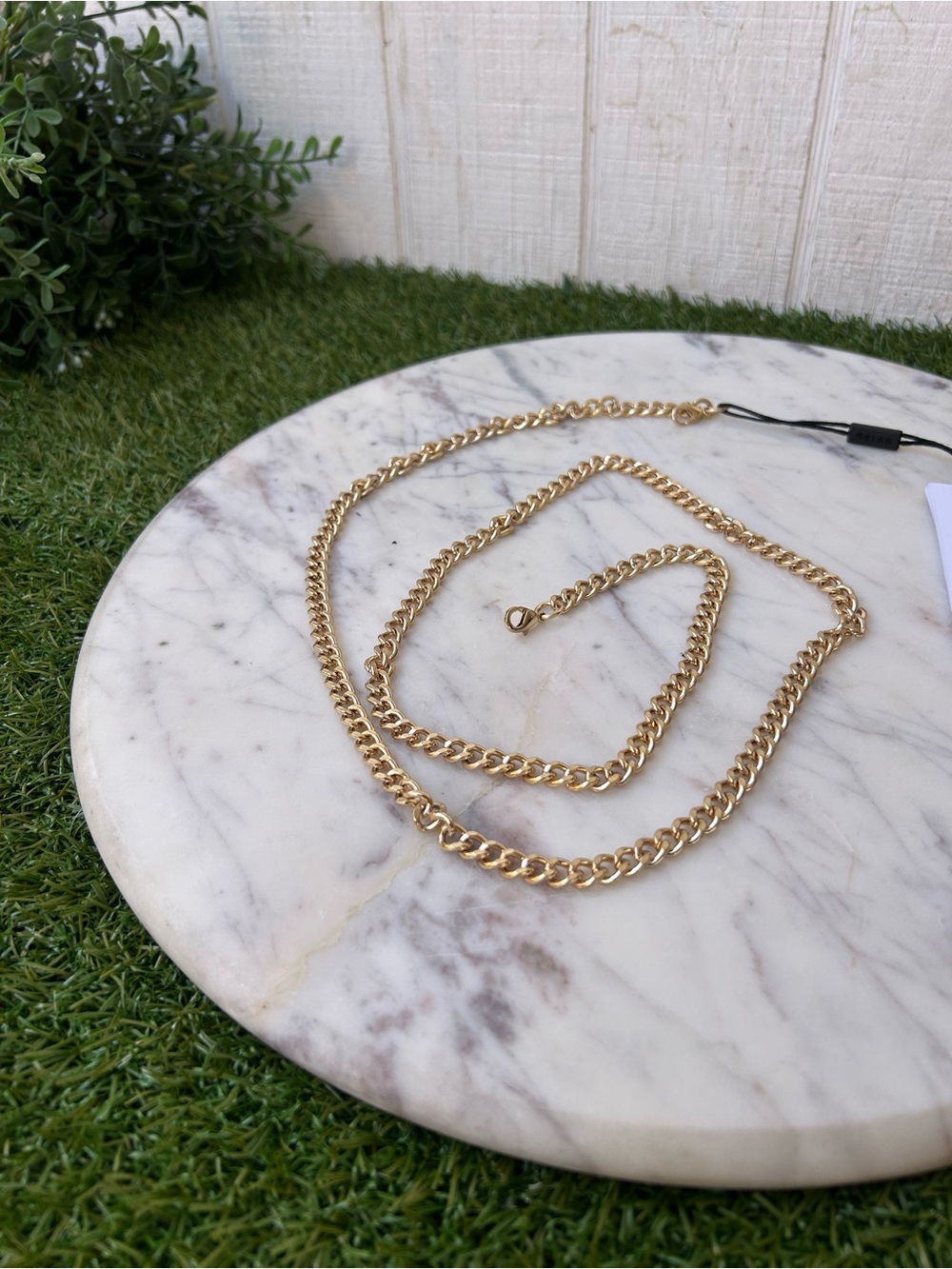 Reiss Polished Gold Curb Chain bag strap/ new